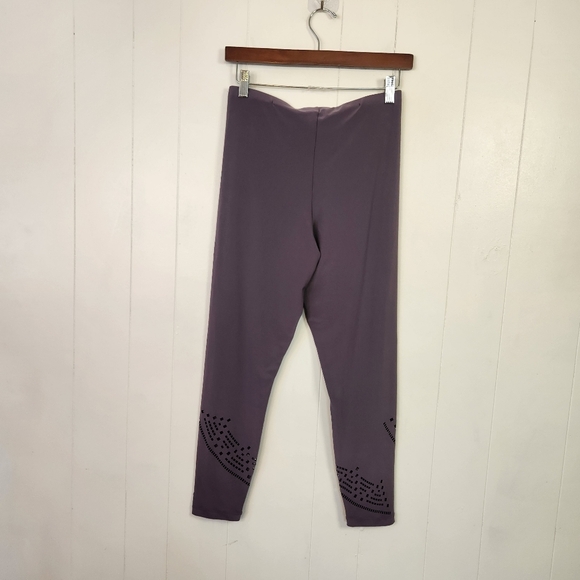 Sympli Deco Capri Pants Womens Size 6 Slim Leg Purple High Rise Stretch Pull On - Picture 4 of 10